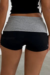 casual-note-print-folded-waist-shorts